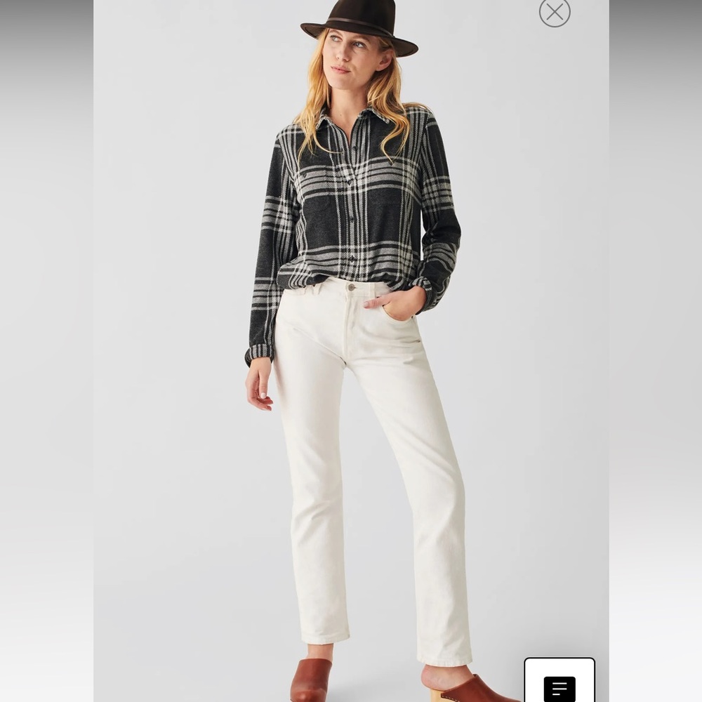 Faherty legend sweater shirt in charcoal bone plaid